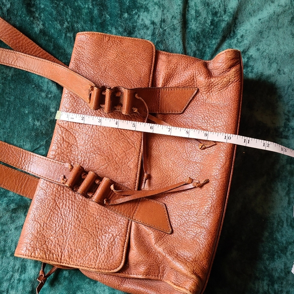 Thick pebbled leather shoulder bag satchel - Picture 5 of 15